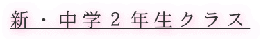 新・中学２年生クラス